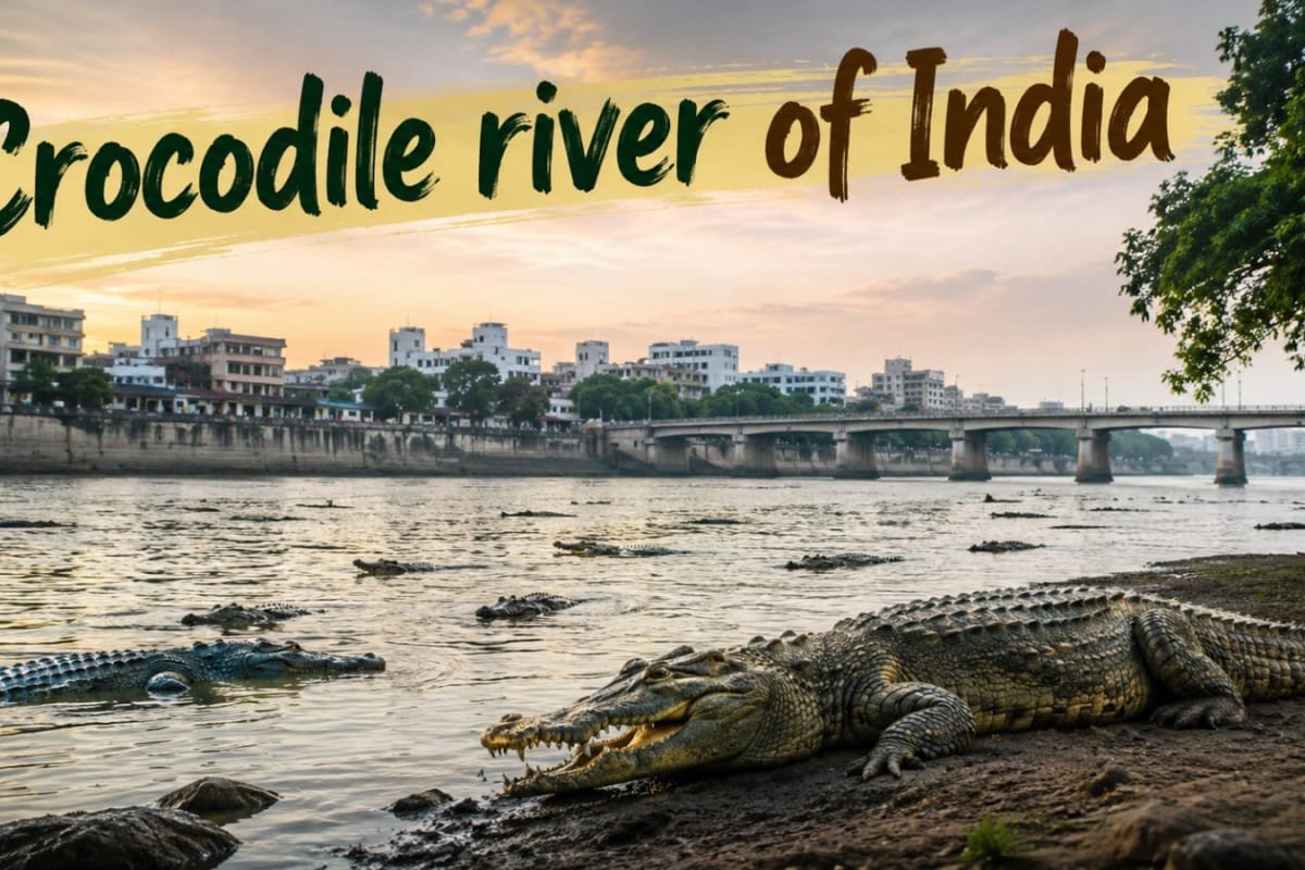 Meet India’s ‘Crocodile River’ Where 400+ Crocodiles Thrive In The Heart Of A City