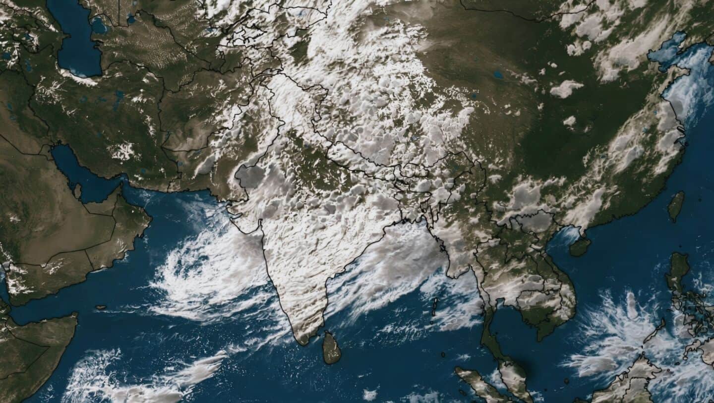 Satellite imagery captures 10,000-km-long rain band from India-South Korea