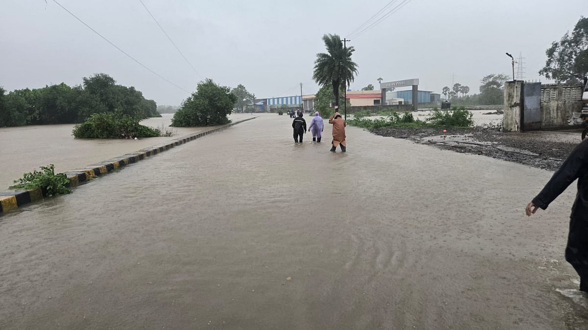 Palghar Monsoon Crisis: Red Alert Issued As Torrential Rain Triggers Flood-Like Situation In Dahanu, Talasari; Western Railway Services Suspended | Video