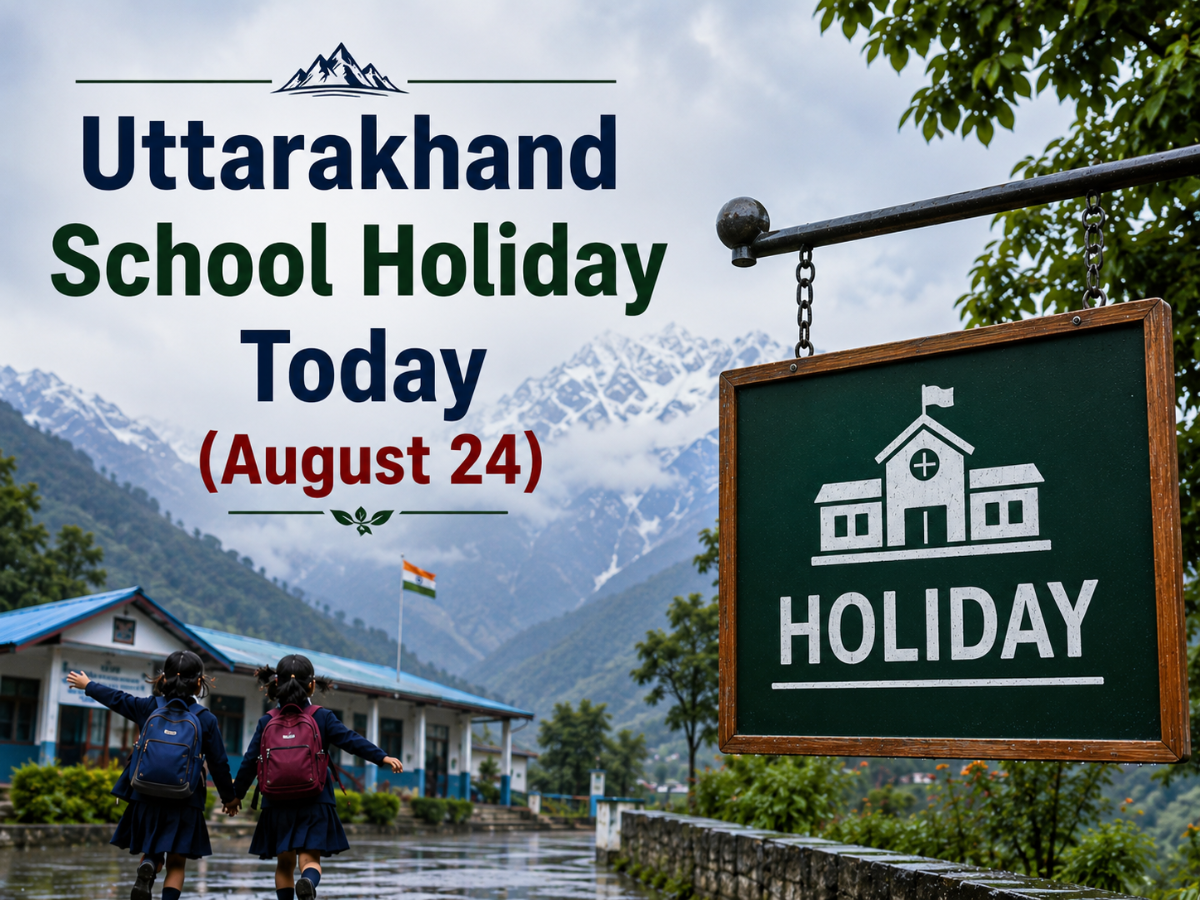 Uttarakhand School Holiday Today (August 24): Are Schools Open or Closed in Dehradun, Nainital, Uttarkashi & Chamoli? Check Latest Official Update, IMD Rain Alert, Advisory & District-Wise Status