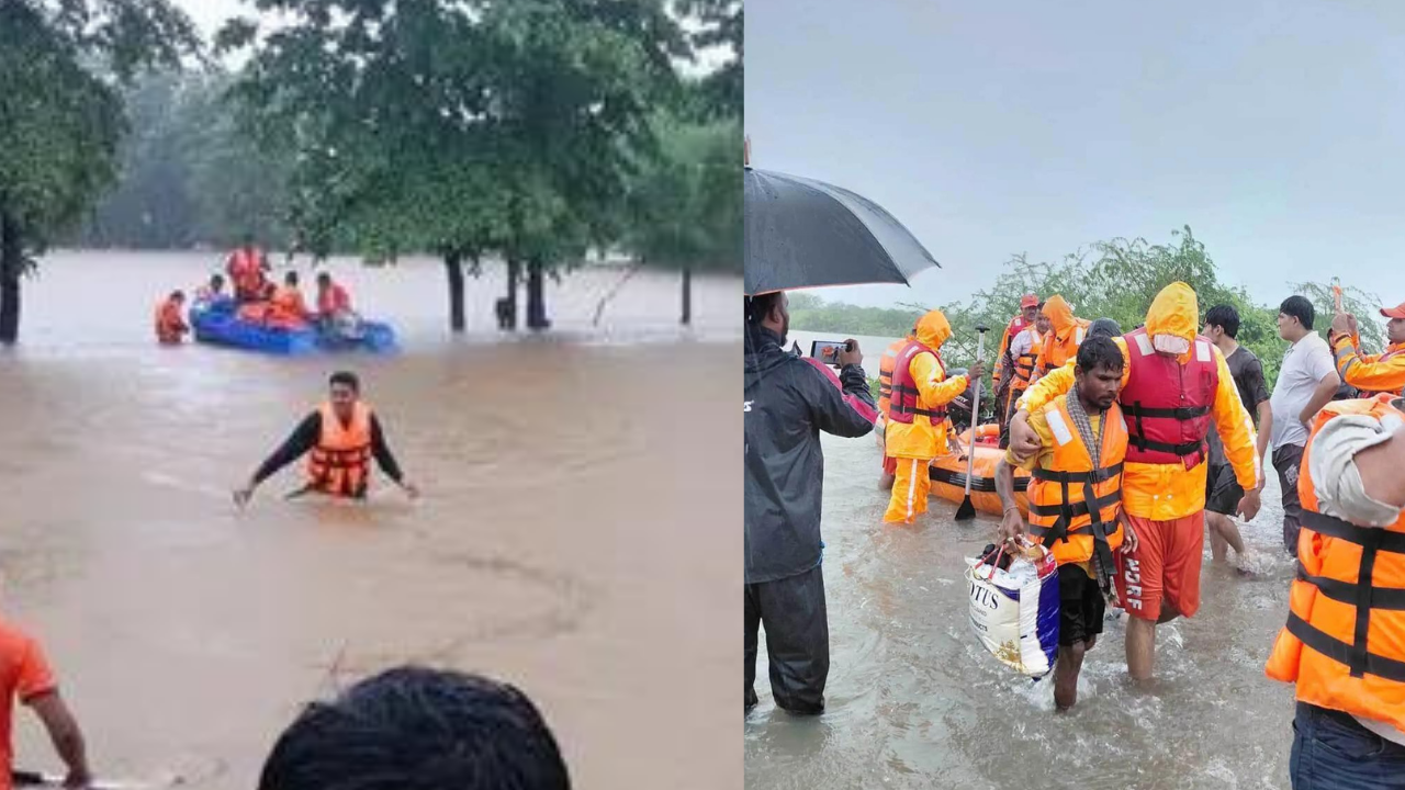 Gujarat battles rain fury: 1 dead, 1,200 rescued; 1,100mm rain in Valsad, schools, colleges shut in Vadodara and Dahod